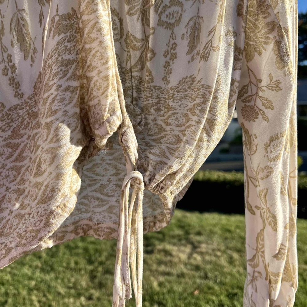 Dress Forum Garden Party Top Boho Blouse Cream Green Size S fits M NWT - Picture 6 of 7
